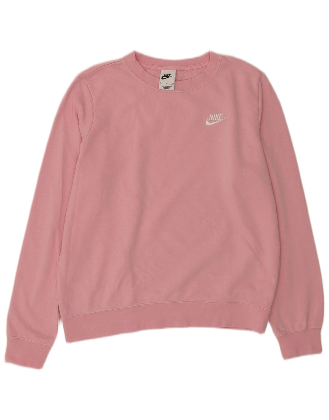 Nike Womens Sweatshirt Jumper UK 14 Medium Pink Cotton