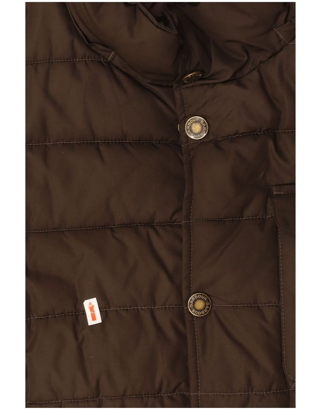 BARBOUR Mens Padded Jacket UK 36 Small Brown Polyester