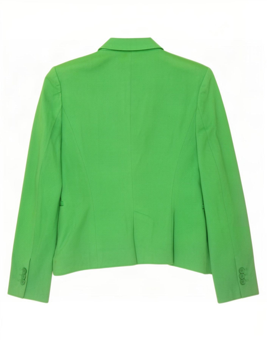Zara Womens 1 Button Blazer Jacket UK 10 Small Green Cotton