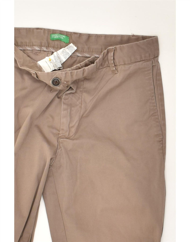 BENETTON Womens Slim Chino Trousers IT 44 Medium W32 L26 Beige Cotton Vintage Benetton and Second-Hand Benetton from Messina Hembry 