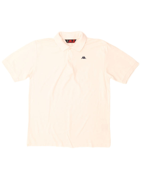 Kappa Mens Polo Shirt Medium White Cotton