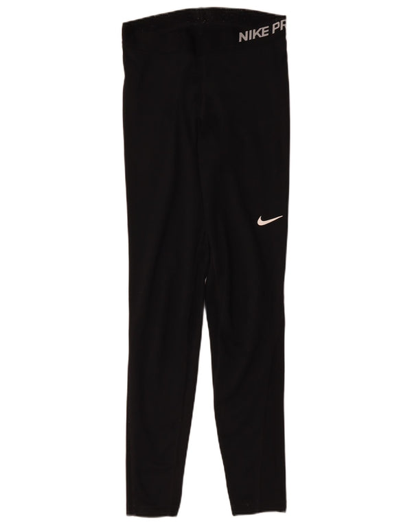 Nike Womens Dri Fit Graphic Leggings UK 8 Small Black