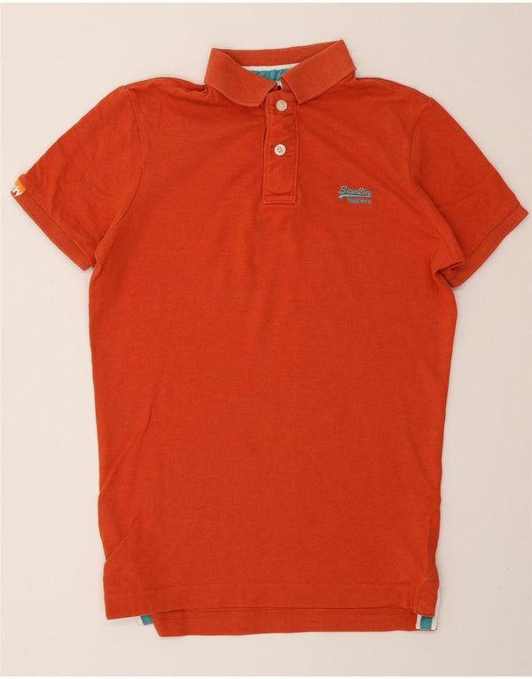 SUPERDRY Mens Tall Polo Shirt Medium Orange Cotton