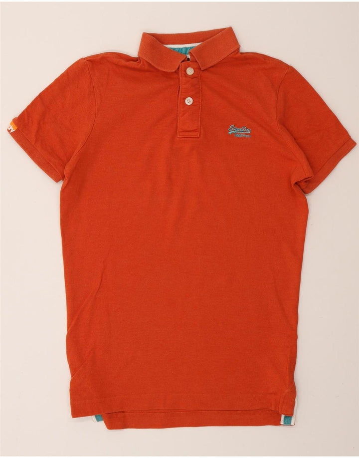 SUPERDRY Mens Tall Polo Shirt Medium Orange Cotton