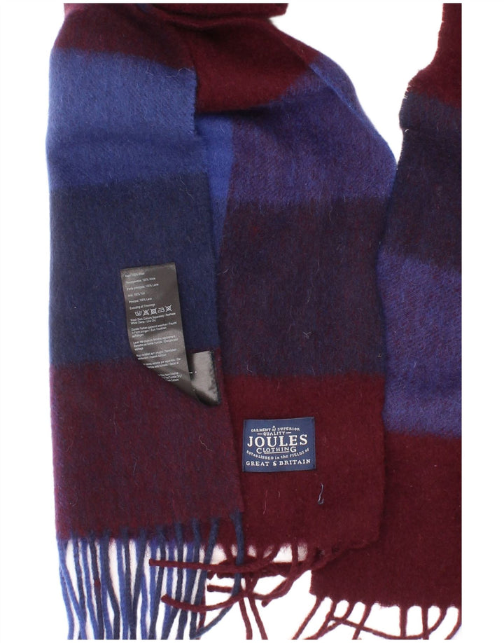 Joules Mens Rectangle Scarf One Size Blue Check Wool