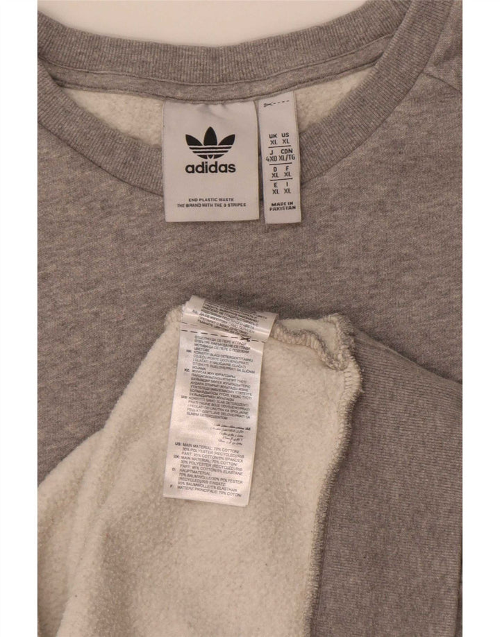 Adidas Mens Sweatshirt Jumper XL Grey Cotton