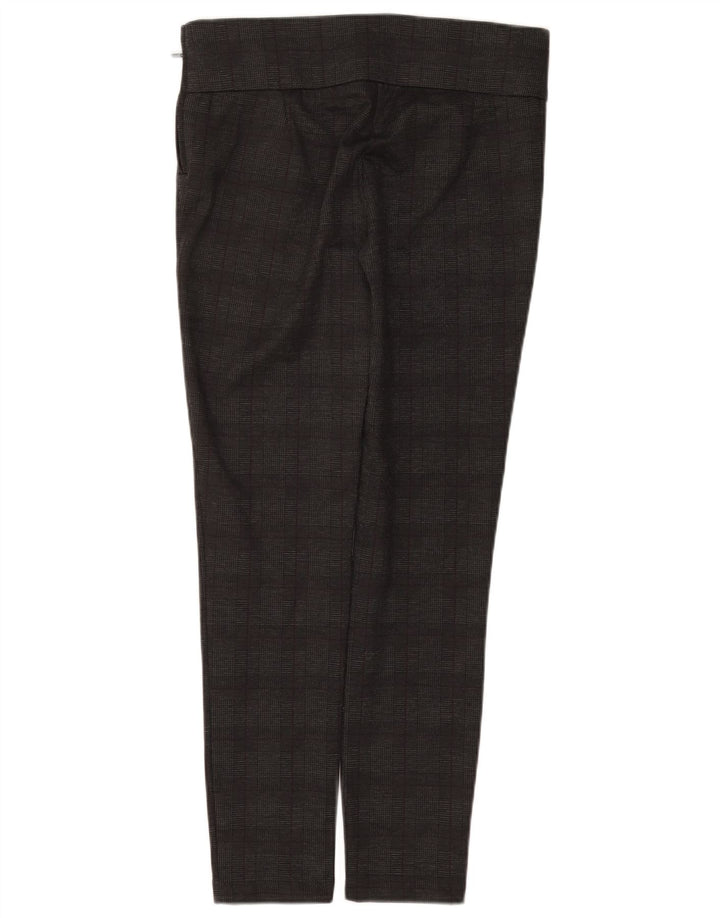 ZARA Womens High Waist Slim Casual Trousers Large W30 L28 Grey Check