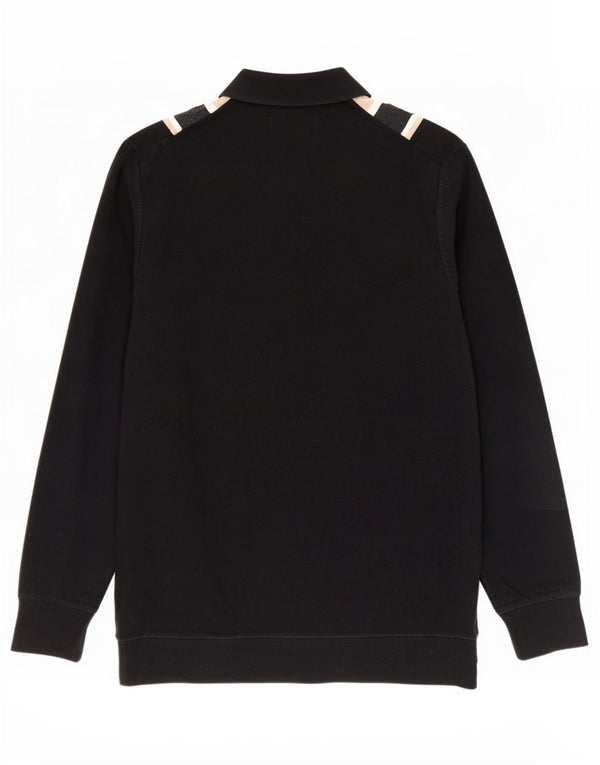 Marks & Spencer Mens Polo Neck Jumper Sweater Medium Black Colourblock