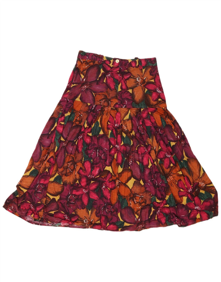 Vintage Womens A-Line Skirt IT 42 Medium W26 Multicoloured Floral
