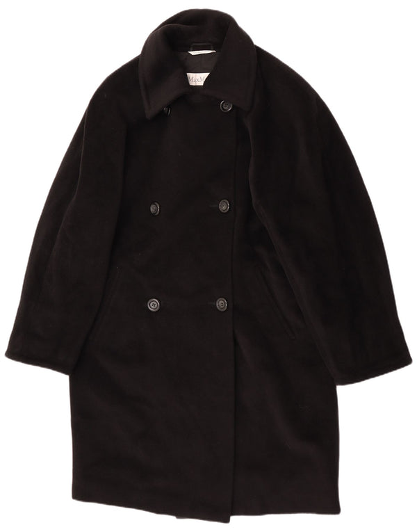Max Mara Womens Wool Double Breasted Coat UK 12 Medium Black Wool Classic