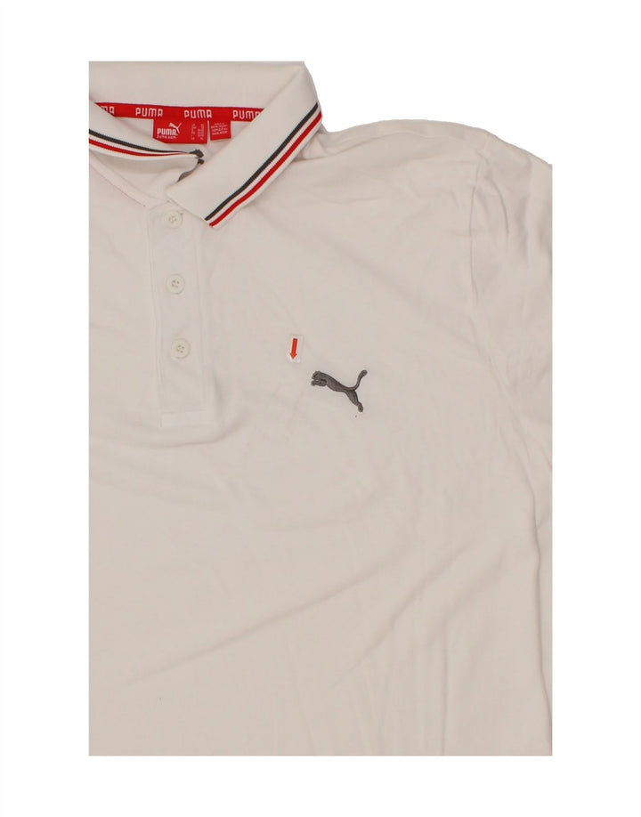 PUMA Mens Polo Shirt XL White Vintage Puma and Second-Hand Puma from Messina Hembry 