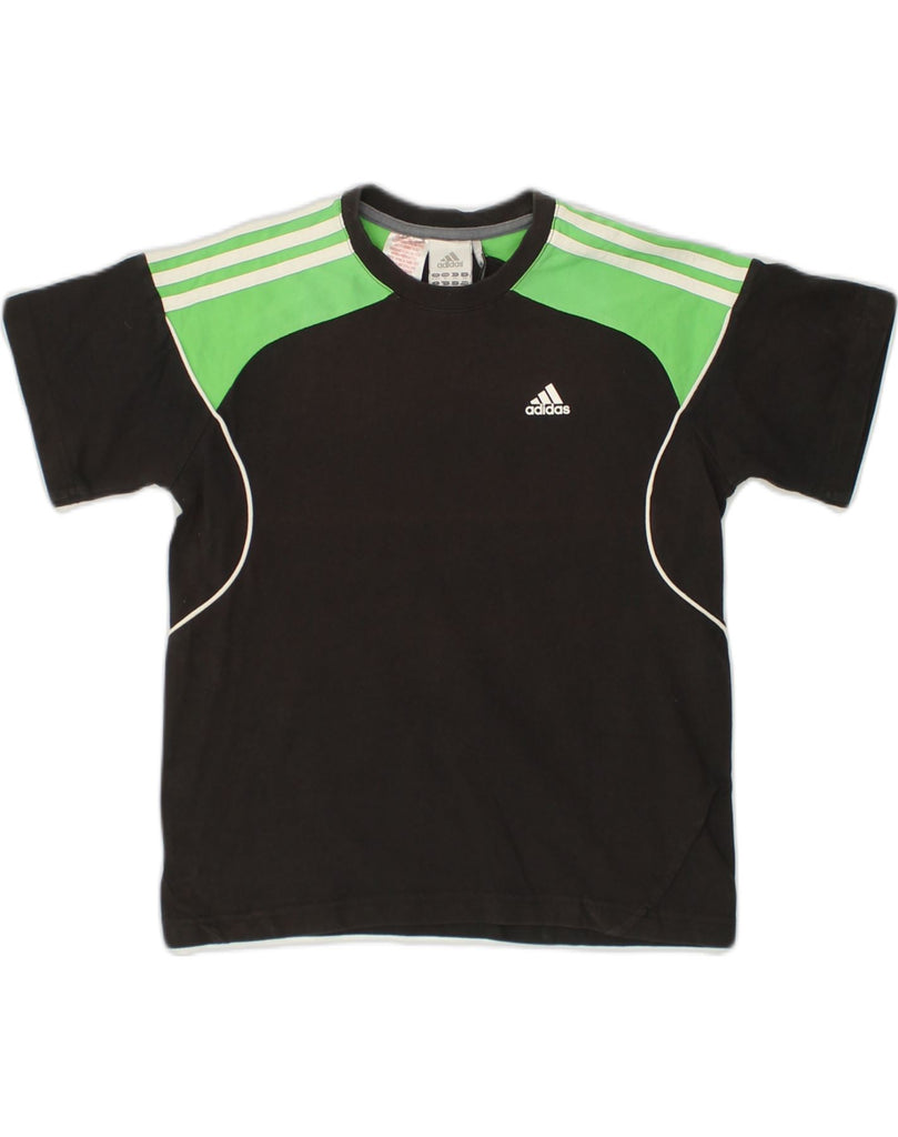 ADIDAS Boys T-Shirt Top 11-12 Years Medium Black Cotton | Vintage Adidas | Thrift | Second-Hand Adidas | Used Clothing | Messina Hembry 