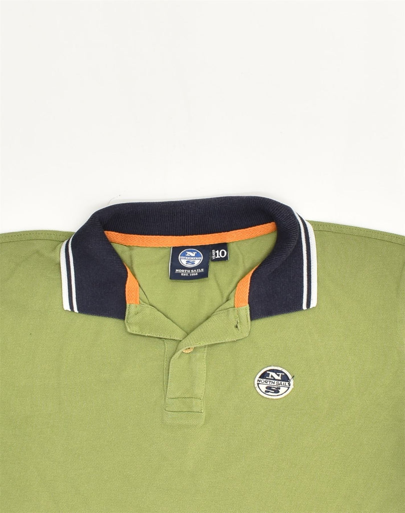 NORTH SAILS Boys Polo Shirt 9-10 Years Green Cotton | Vintage North Sails | Thrift | Second-Hand North Sails | Used Clothing | Messina Hembry 