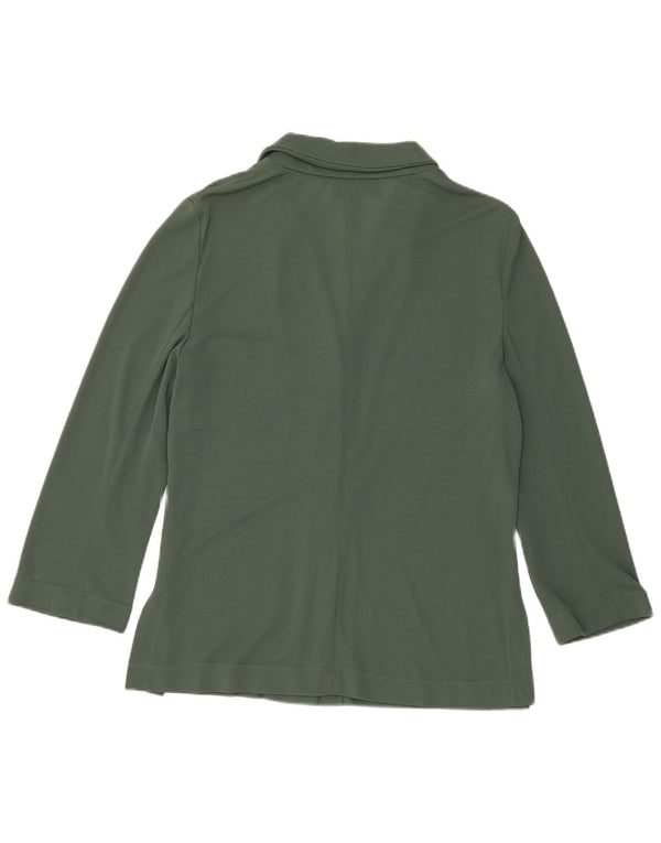 Luisa Spagnoli Womens 3/4 Sleeve Shirt Blouse UK 14 Medium Green Viscose