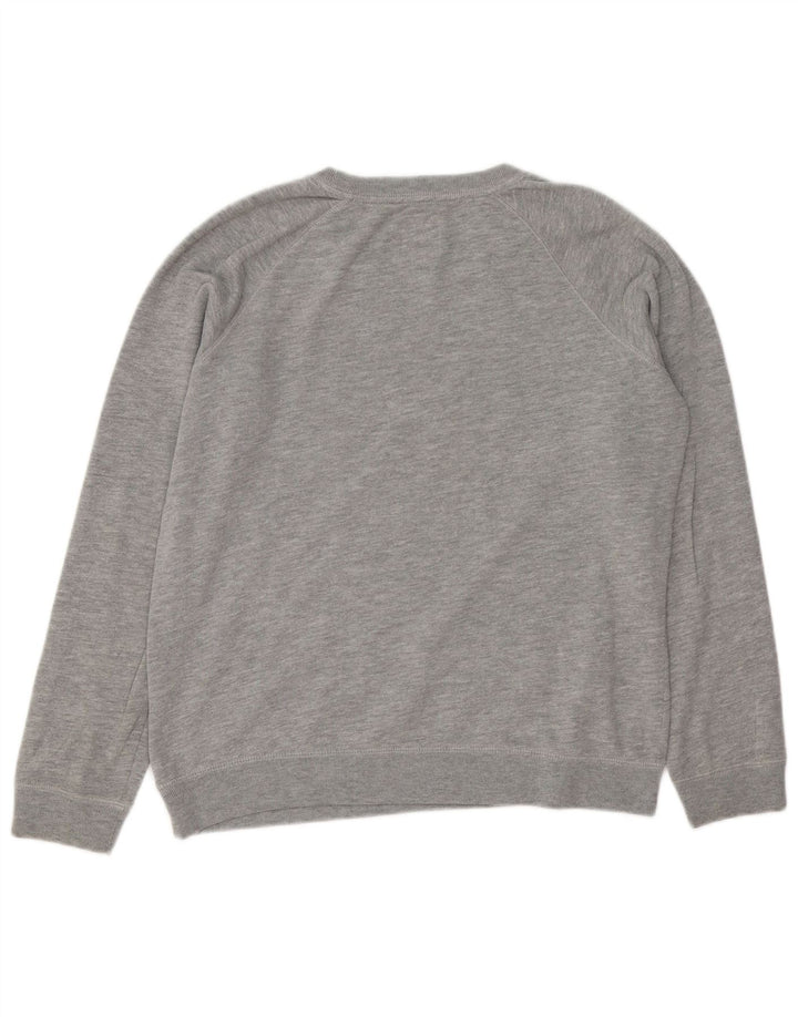 JACK WILLS Womens Graphic Sweatshirt Jumper UK 14 Large Grey Flecked
