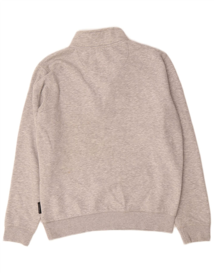 French Connection Mens Zip Neck Sweatshirt Jumper Medium Grey Flecked