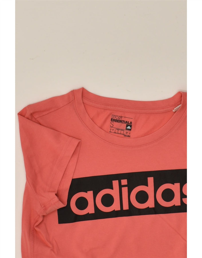 ADIDAS Womens Climalite Graphic T-Shirt Top UK 8/10 Small Pink Cotton | Vintage Adidas | Thrift | Second-Hand Adidas | Used Clothing | Messina Hembry 