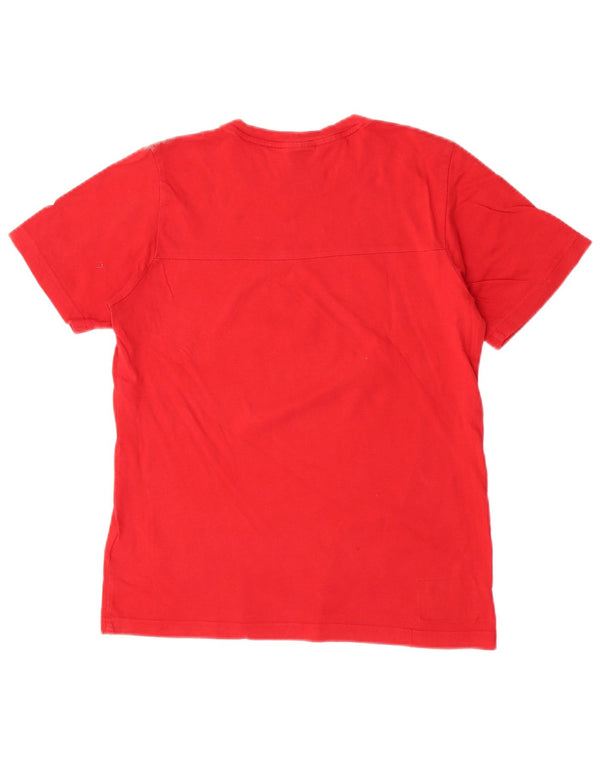 ADIDAS Boys T-Shirt Top 13-14 Years Red Cotton