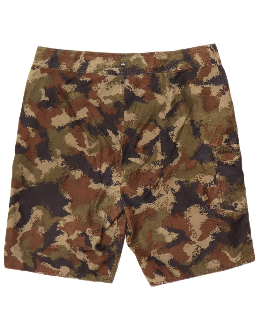 Quiksilver Mens Swimming Shorts Large Khaki Camouflage Polyester