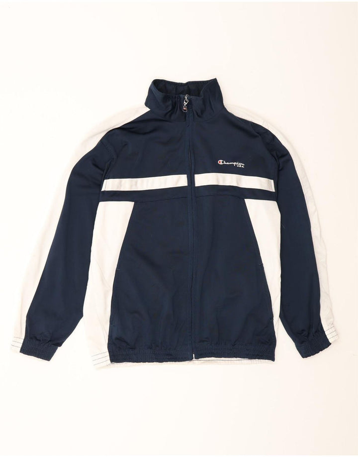 Champion Boys Tracksuit Top Jacket 11-12 Years Navy Blue Colourblock