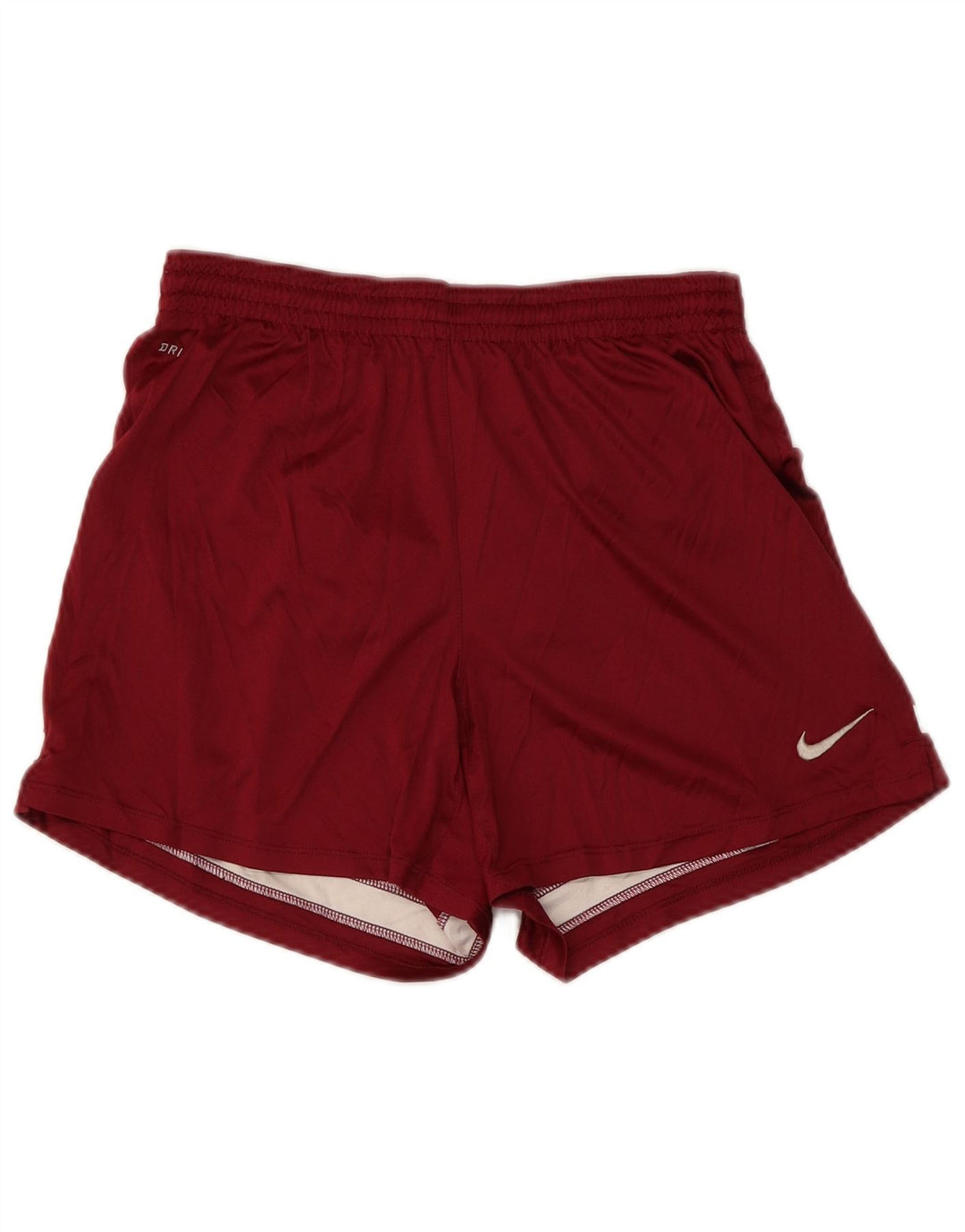NIKE Womens Dri Fit Sport Shorts UK 10 Small  Maroon Polyester