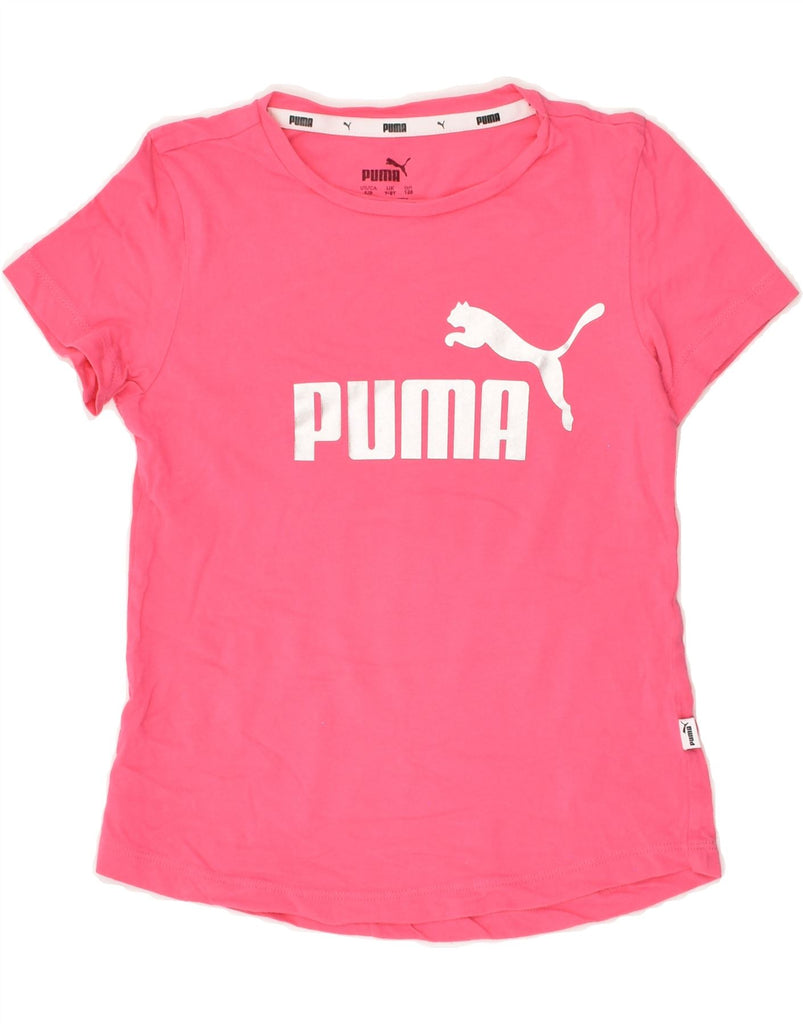 PUMA Girls Graphic T-Shirt Top 7-8 Years Pink | Vintage Puma | Thrift | Second-Hand Puma | Used Clothing | Messina Hembry 