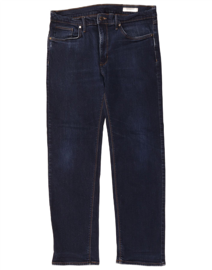 Marks & Spencer Mens Straight Jeans W34 L31 Navy Blue Cotton