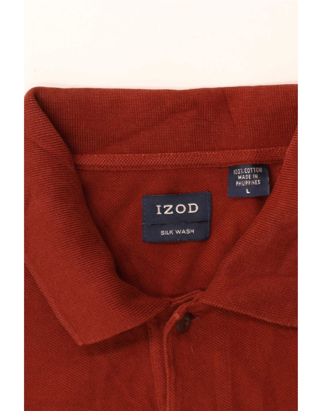 Izod Mens Polo Shirt Large Maroon Cotton