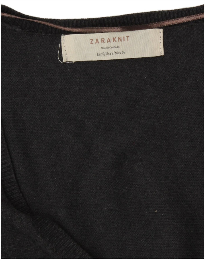 Zara Womens Cardigan Sweater UK 10 Small Grey