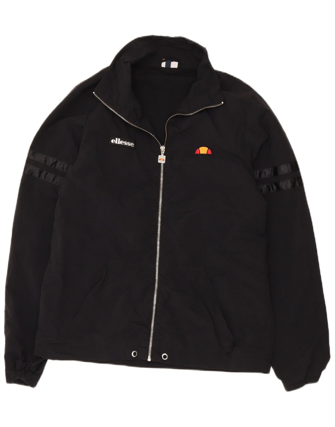 ELLESSE Womens Oversized Tracksuit Top Jacket UK 10 Small  Black