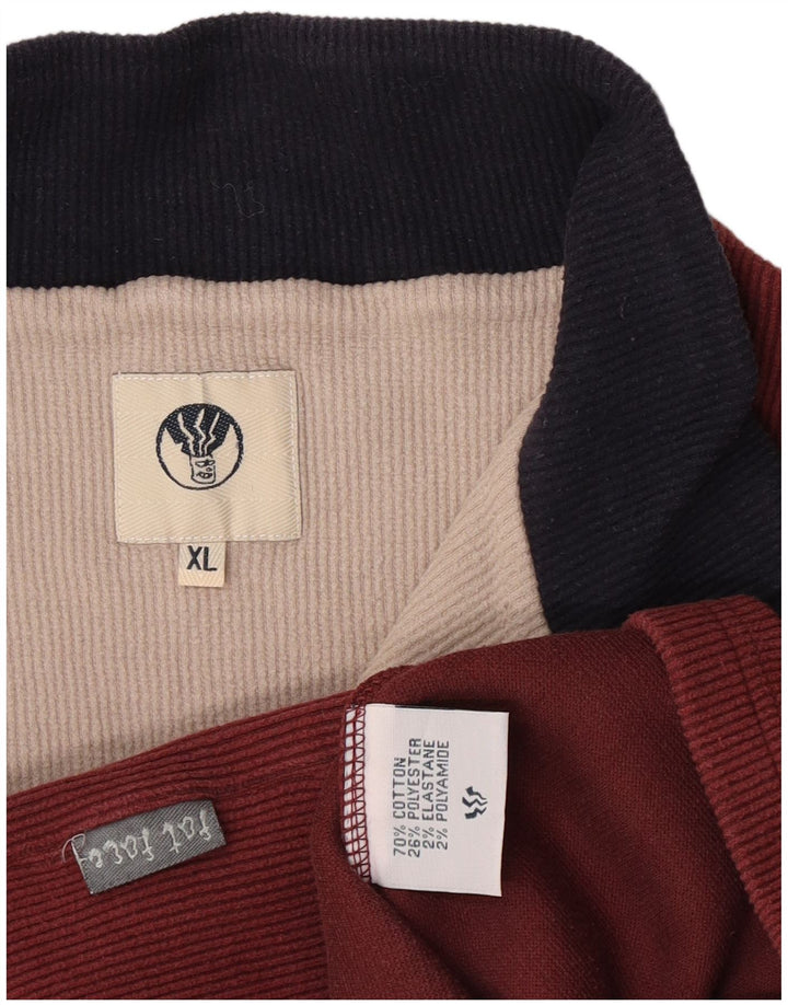Fat Face Mens Zip Neck Sweatshirt Jumper XL Red Cotton