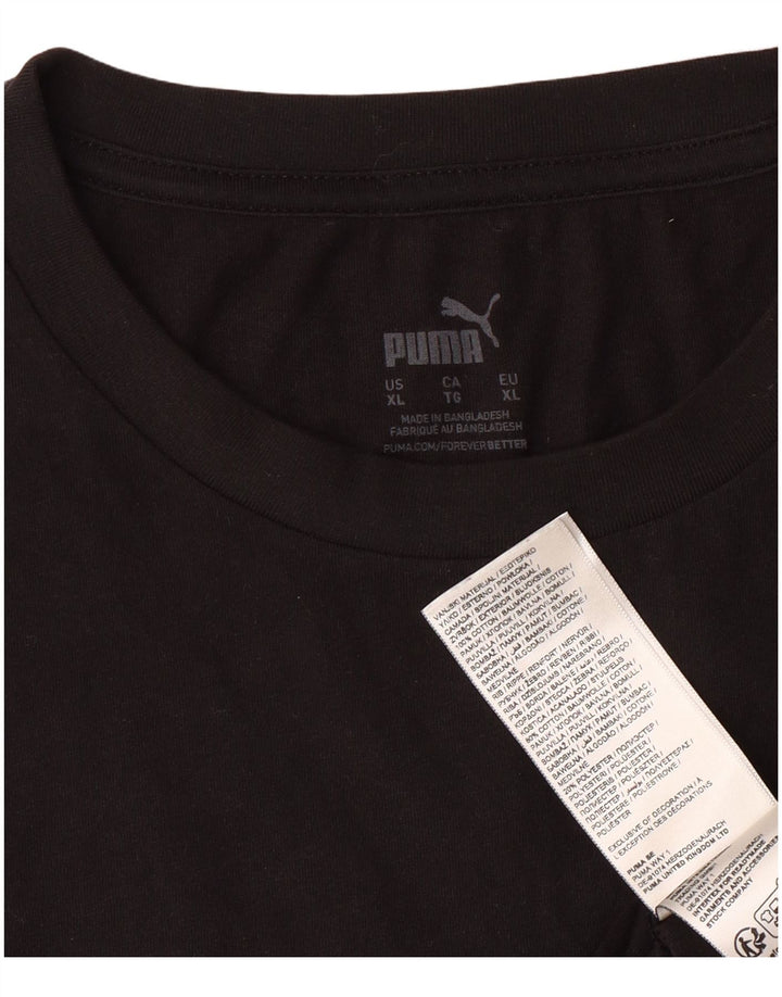 PUMA Mens Graphic T-Shirt Top XL Black Cotton