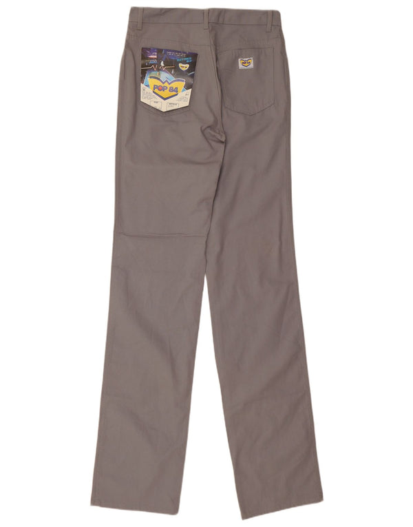 POP 84 Mens Straight Casual Trousers IT 46 Small W28 L36 Grey Cotton