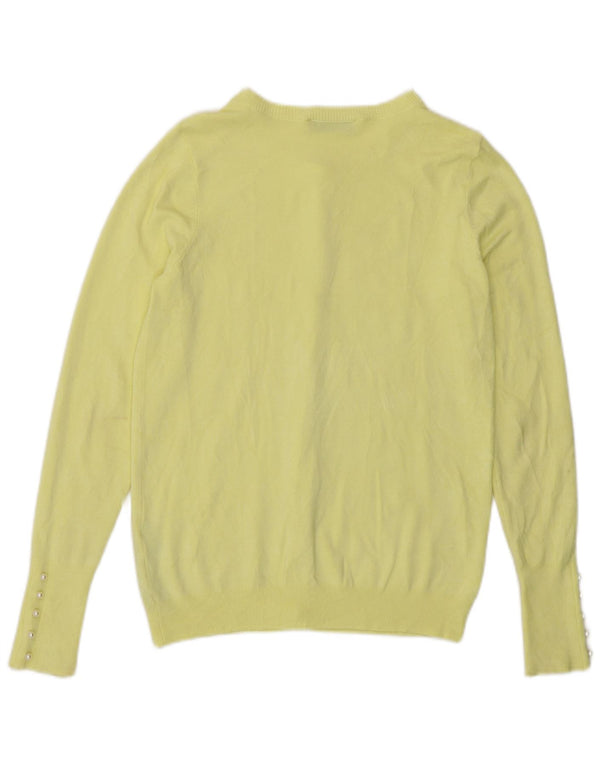 Zara Womens Cardigan Sweater UK 10 Small Yellow Viscose