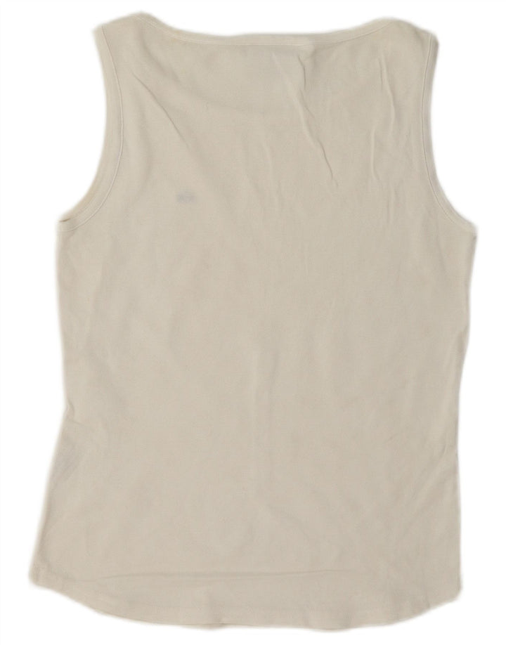 Lacoste Womens Vest Top Size 40 Medium White Cotton