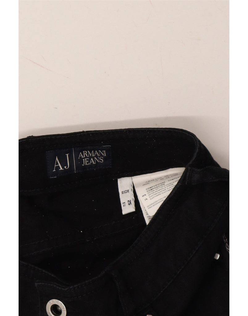 ARMANI Womens Skinny Jeans W25 L32 Black Cotton Vintage Armani and Second-Hand Armani from Messina Hembry 