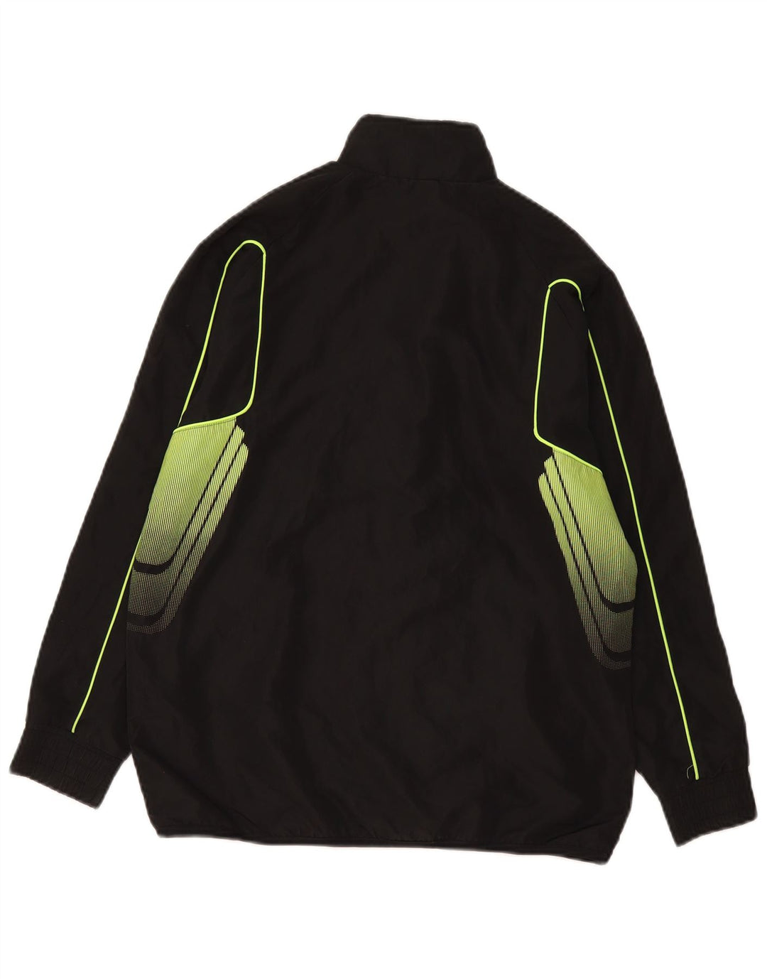Adidas Boys Graphic Tracksuit Top Jacket 13-14 Years Large Black Polyester