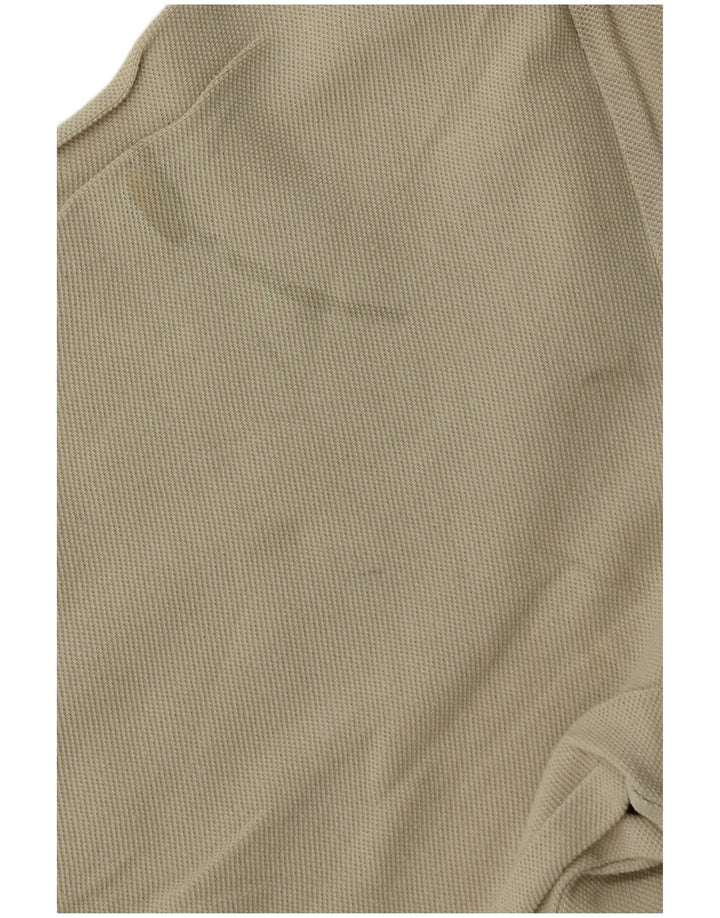 Asics Mens Long Sleeve Polo Shirt Small Beige