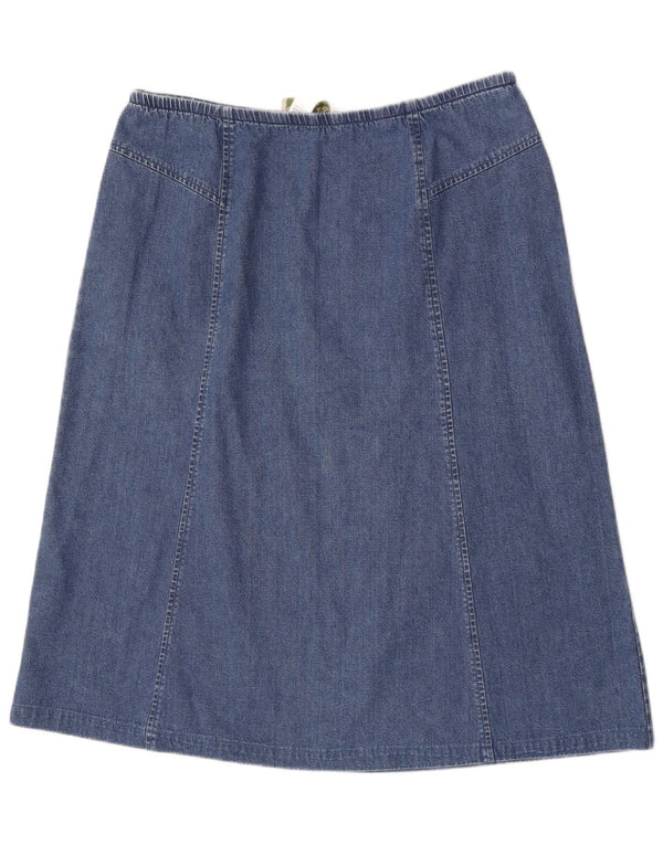 Orvis Womens Midi Denim Skirt US 14 XL W34 Blue Cotton
