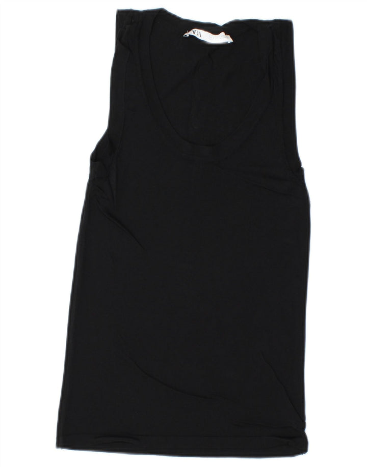 Zara Womens Vest Top UK 8 Small Black