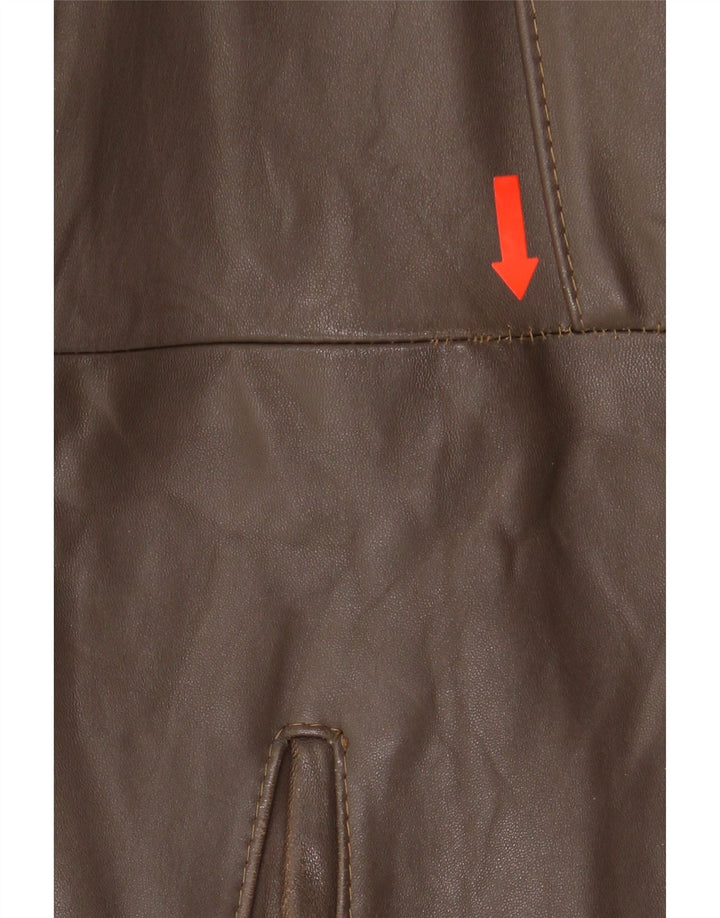 Vintage Mens Military Leather Jacket IT 52 XL Brown