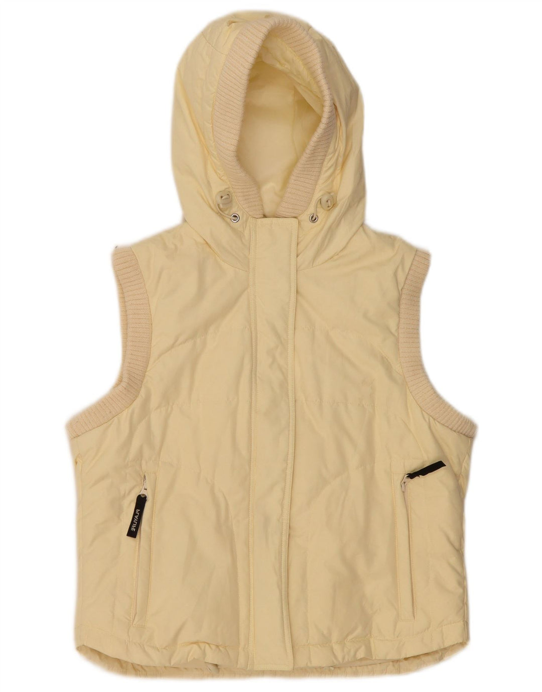 Playlife Womens Hooded Padded Gilet UK 14 Medium Yellow Polyester