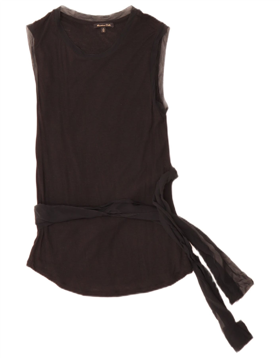 Massimo Dutti Womens Sleeveless Blouse Top UK 10 Small Black