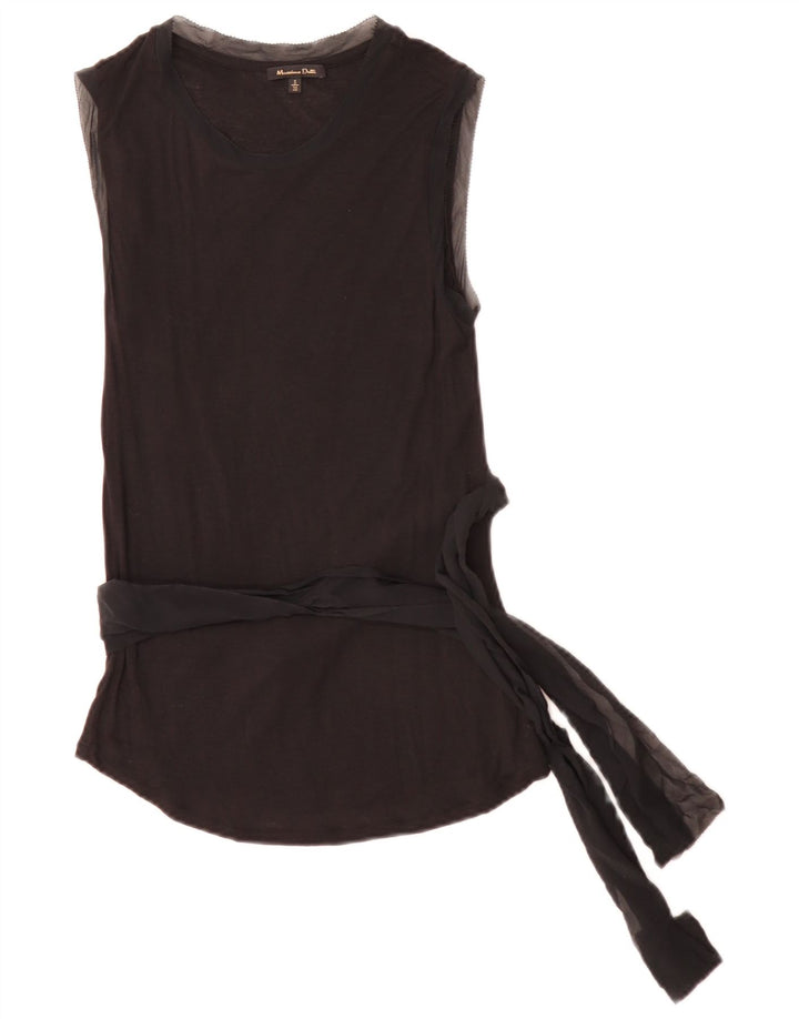 Massimo Dutti Womens Sleeveless Blouse Top UK 10 Small Black
