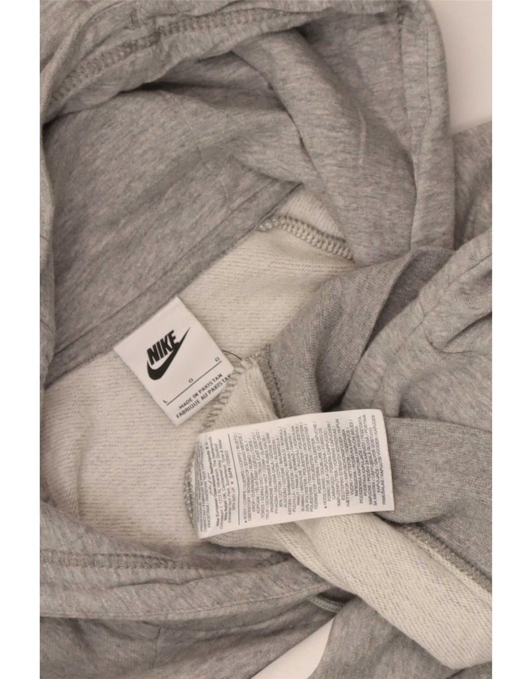 Nike Womens Graphic Crop Sweatshirt Jumper UK 16 Large Grey Cotton