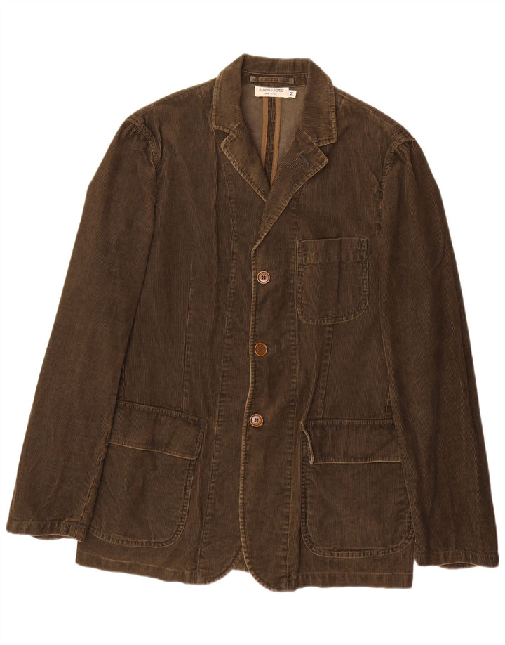 Alberto Aspesi Mens 3 Button Blazer Jacket UK 38 Medium Brown Cotton