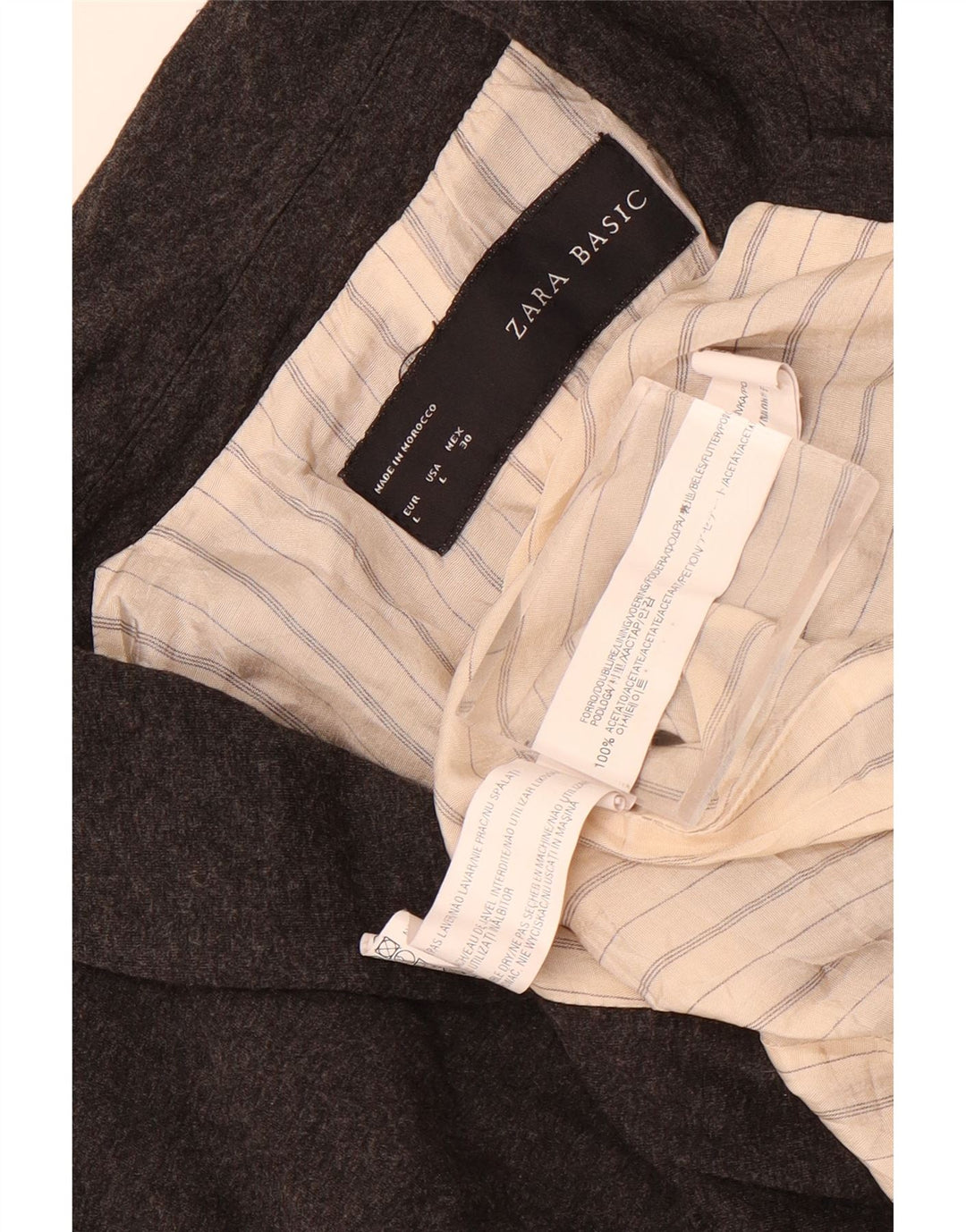 Zara Womens 1 Button Blazer Jacket UK 14 Large Grey Acetate