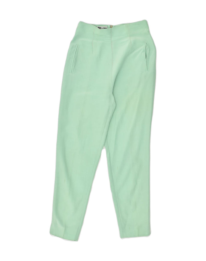 DIVINA Womens High Waist Tapered Casual Trousers IT 42 Medium W26 L27 Green | Vintage Divina | Thrift | Second-Hand Divina | Used Clothing | Messina Hembry 