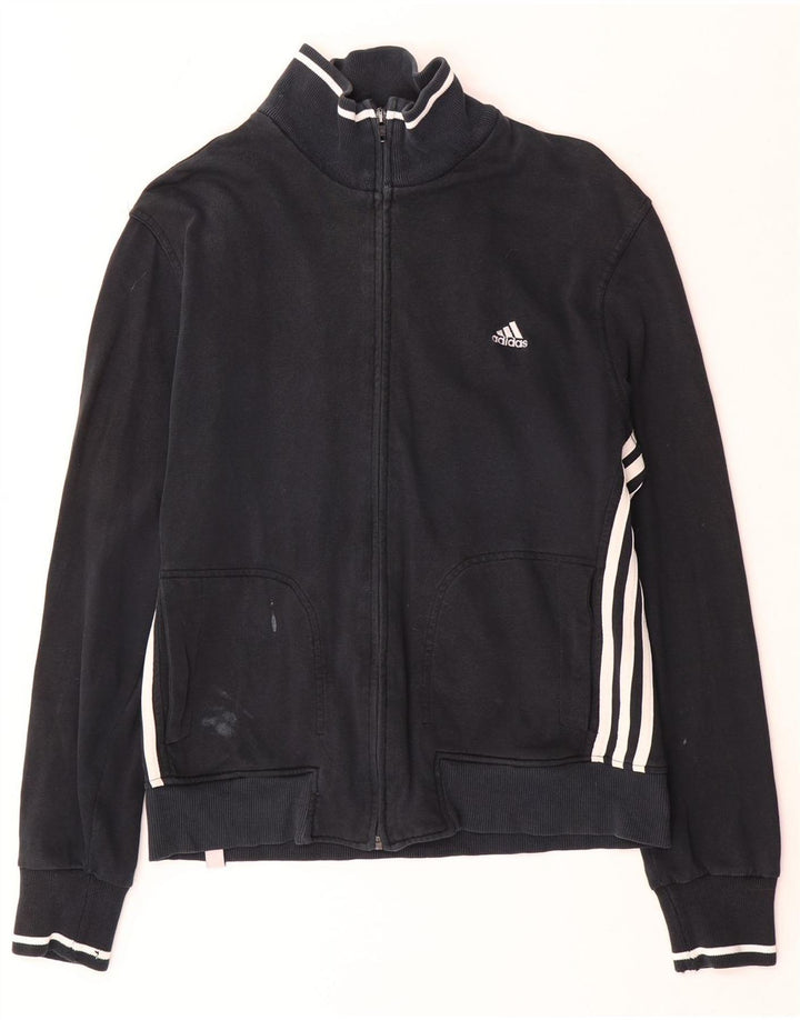 Adidas Mens Tracksuit Top Jacket UK 38/40 Medium Black Cotton