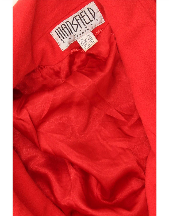Mansfield Womens Oversized Double Breasted Coat UK 14 Large Red